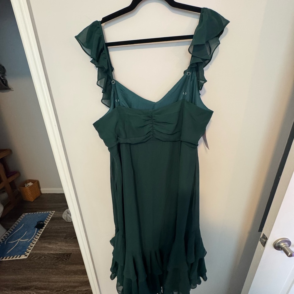 Elegant Green Ruffle Dress